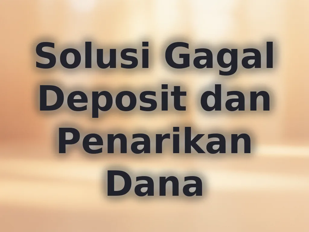Solusi Gagal Deposit dan Penarikan Dana